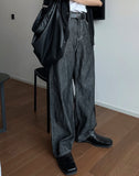 Linen denim wide