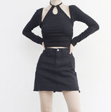 Lanxi Slit Halterneck T-Shirt