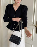 Sophia Flare Pearl Knit Cardigan