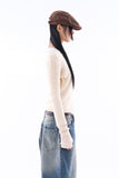 Need wool crop round-neck cardigan