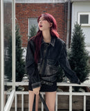 Reverse Crack Wash Two-Way Denim Jacket