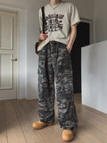 Pattern rivet pintuck balloon cargo pants