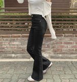 Classic Slim Fit Banding Hip Pad Bootcut Cotton Pants