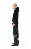 LOGO HOOD VELVET JACKET