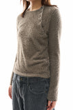 Sol button hairy knit top