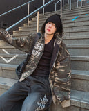 Maison Camo Printing Hood Zip-Up