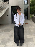 Deren Cut Washing Wide Denim Pants