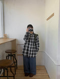 [unisex] Makodo Check Brushed Over Shirt