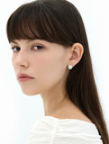 Champagne Full Moon Silver (W) Luna Garden One-Touch Earrings S