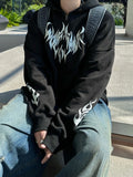 Unisex Devil Overfit Hooded Zip-Up
