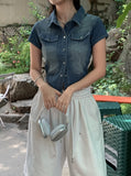 Our Washing Cropped Denim Shirt