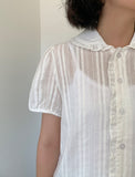Pompa Collar Frill Short Sleeve Blouse