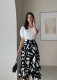 Arta Pattern Banding Flare Skirt