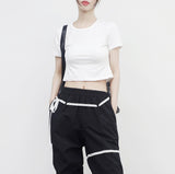 Miton cropped back slit T-shirt