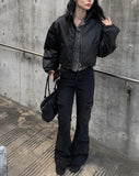 Jaki leather short padded jumper