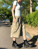 Keshi Pigment Washed Cargo Bermuda Shorts