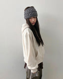 Inu fleece high-neck two-way hooded zip-up