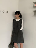 Gunslin Check Sleeveless Button One Piece