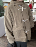 Taomi Fleece Corduroy Duffel Hood Half Coat