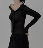 Sailor Collar See-Through Knot Tee