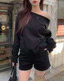 Bohem Stud Off-Shoulder Sweatshirt
