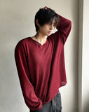 See-through wide neck knit