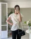 Want Me Short Sleeve Shirring Bendable Blouse