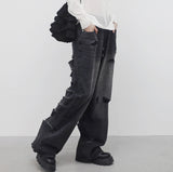 (Unisex) Patchier Back Silt Denim Pants