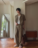 Saffy Adjust Linen Wide Slacks