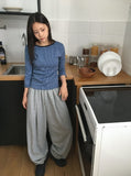 Chiha color matching stripe long sleeve tee