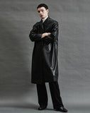 Eco Leather Long Shirt Jacket