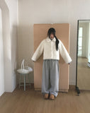 Bnet round button fur short jacket coat