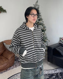 Lian Stripe Crop Hood Zip-Up