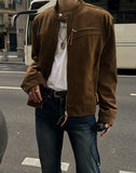 Suede strap racer jacket