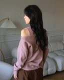 Sotel Sleeveless Layered Off-Shoulder Knit Set