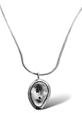 SILVER BUTTON NECKLACE