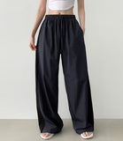 Rustle two-way side color matching jogger wide banding pants