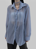 Wilbeu Choker See-Through Shirt