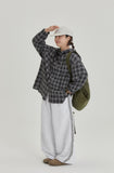 [BAONHAUS] Kitket Check Over Hood Shirt