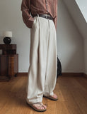 Coz pin tuck half banding wide slacks