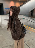 Shuka Heart Fluffy Fleece Hood Jumper