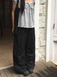 [Scrunch SET ] Unru Puff Shirring Layered Button Blouse