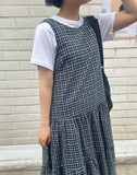 Gaven Check Ribbon Long Tiered One Piece