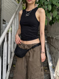 [U-BASIC] Pudding incision round ribbed sleeveless
