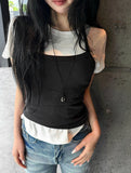 Halter ballet layered top