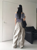 Bakin Nylon Cargo Two-Way Banding Long Wide Jogger Pants