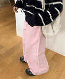 Muntove Color Cotton Wide Pants