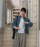 Mar Crop Cutting Denim Shirt