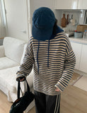 [unisex] Abit stripe over hood knit