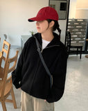 [unisex] Linve two-way high neck knit zip-up cardigan